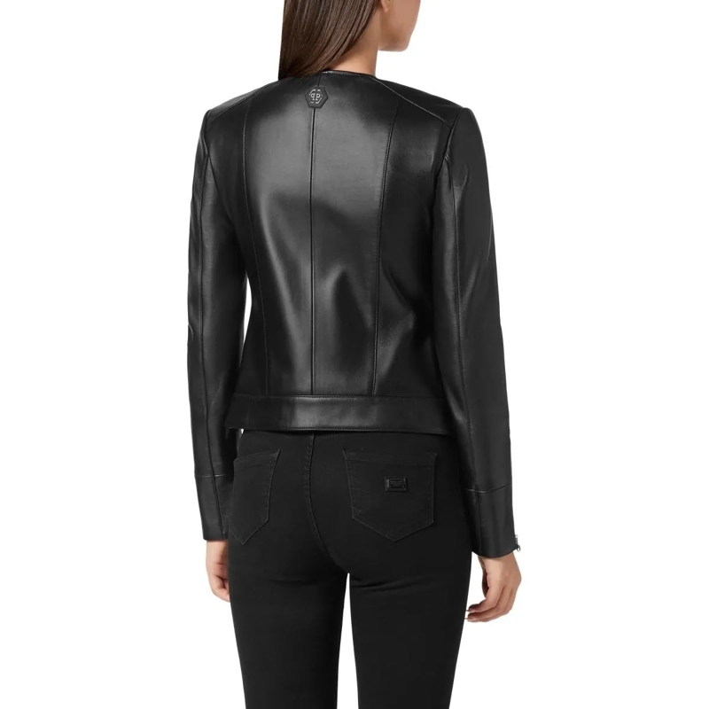 Philipp Plein Lederjacke Leder Biker-Jacke schwarz(Image 3)
