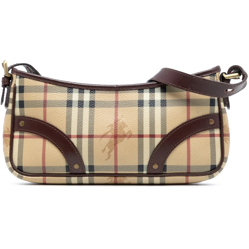 Burberry Schultertasche Haymarket Check Coated Canvas Shoulder Bag braun