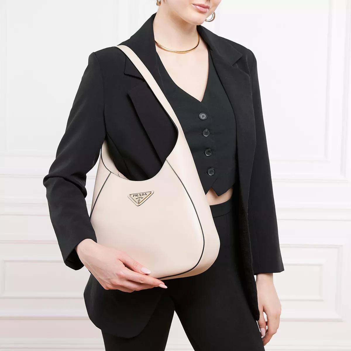 Leather Shoulder Bag Beige Hobo Bag