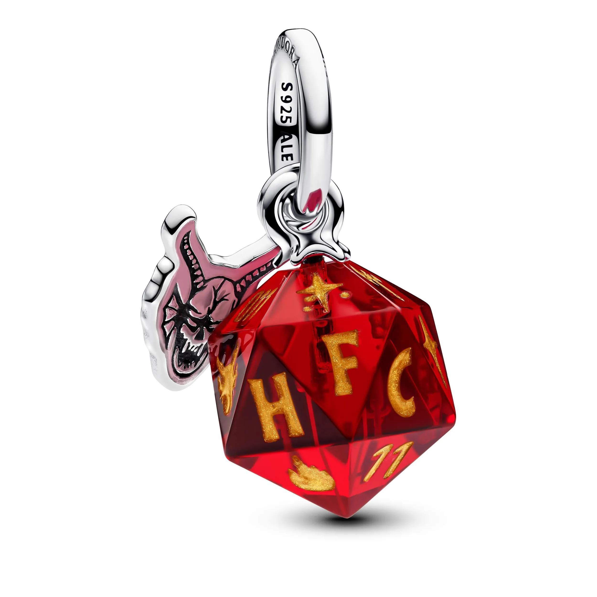 Pandora Women's Silver Pendants & Charms - Stranger Things Hellfire Club Würfel Charm-Anhänge - Pendants & Charms For Unisize