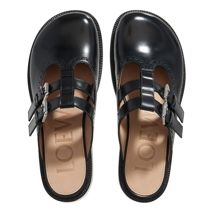 送料関税込♪【Loewe】Campo Mary Jane Mules LOEWE Campo Leather Mary Jane Mules | Black | FARFETCH JO