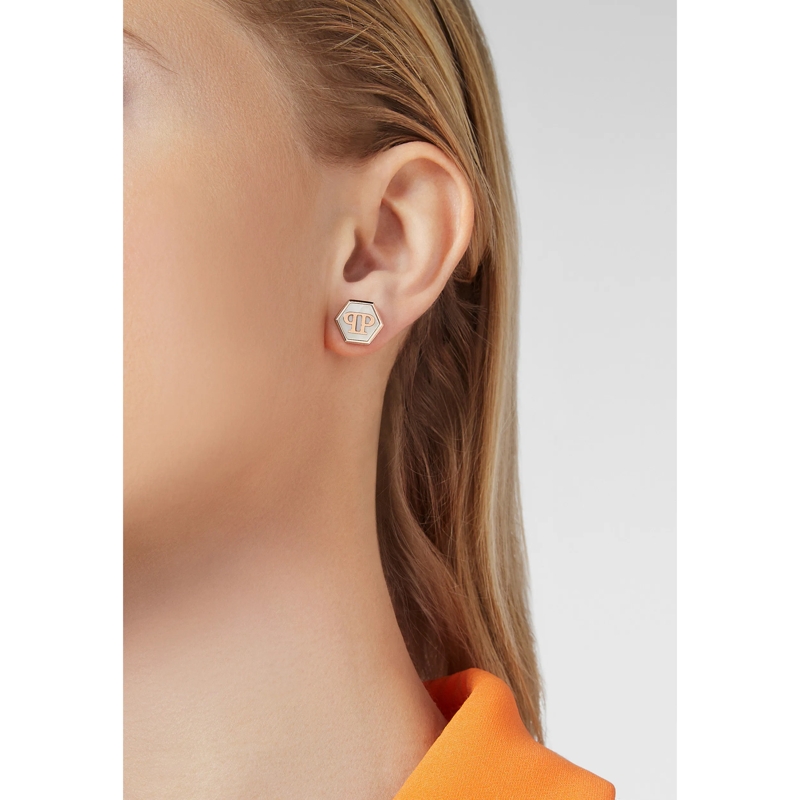 Philipp Plein Ohrstecker Ohrringe Plein Mini Logo rosegold(Image 3)