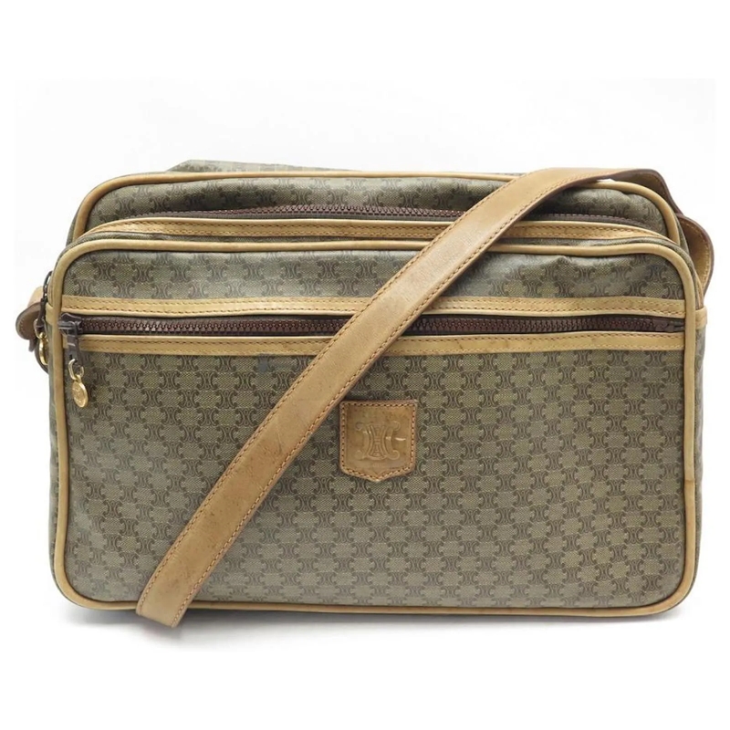 Celine Crossbody Bag VINTAGE HANDTASCHE CELINE BESACE BANDOULIERE TRIOM braun