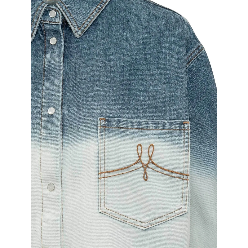 Marni Bluse Camicia Denim con Tasche Applicate e Sfumatura blau(Image 4)