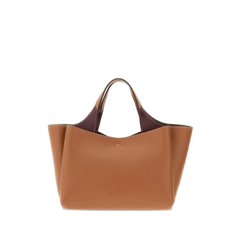 Tod's Tote Textured Brown Leather Tote Bag Brown