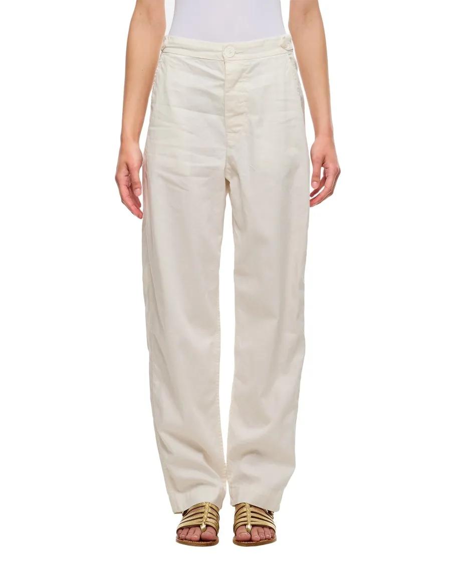 Casey & Casey - Jude Femme Cotton And Linen Pants - Größe XS - weiß