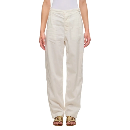 Casey & Casey Jude Femme Cotton And Linen Pants White 