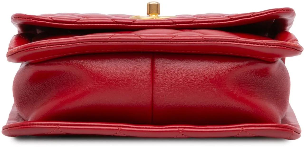Chanel Hobo bags 2020 Mini Quilted Lambskin Soft Square Flap in rood