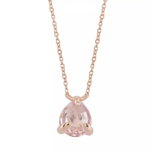 Little Luxuries by VILMAS Amoretti Necklace Crystal Drop Rose Gold Plated Short Necklace