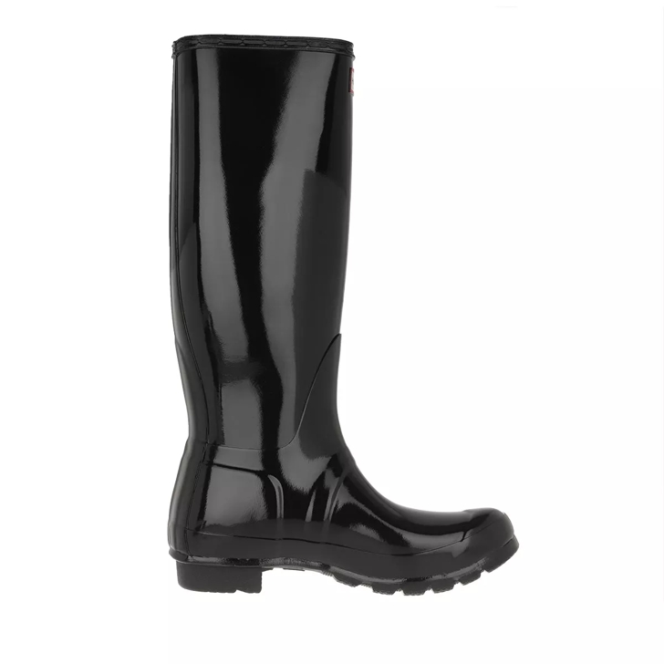 Black patent hunter store boots