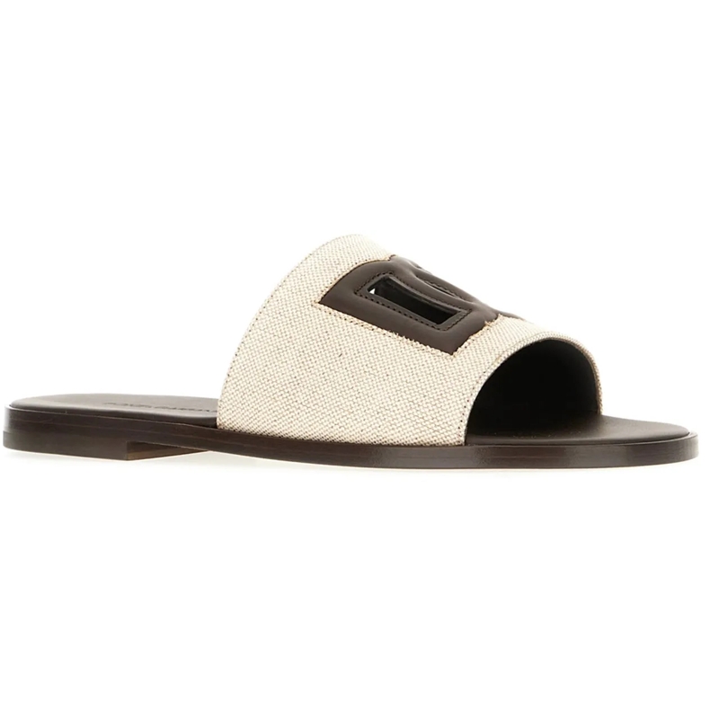 Dolce&Gabbana Hausschuhe Dolce&gabbana Two-tone leather and fabric slippers mehrfarbig(Image 2)