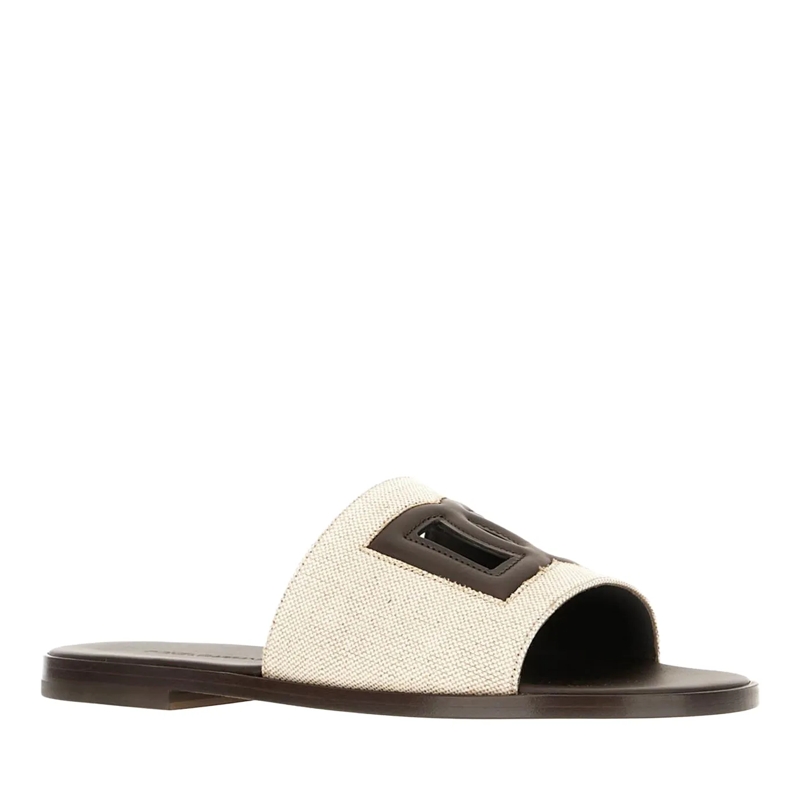 Dolce&Gabbana Chaussons Dolce&gabbana Two-tone leather and fabric slippers mehrfarbig(Image 3)