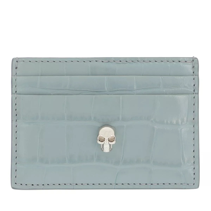 Alexander McQueen Skull Stud Card Holder Blue Card Case