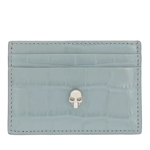 Alexander McQueen Skull Stud Card Holder Blue Card Case