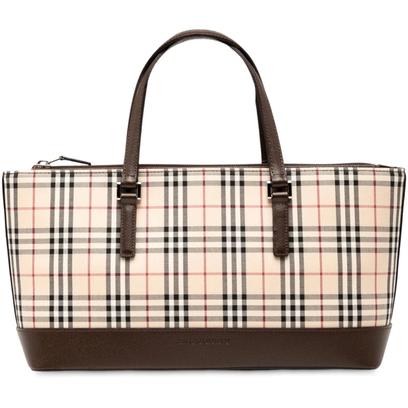 Burberry Shopper House Check Canvas Tote braun