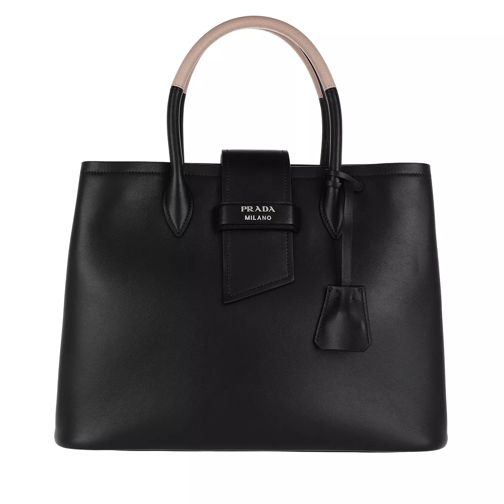 Prada Shopping Bag Soft Calf Nero/Cipria Rymlig shoppingväska