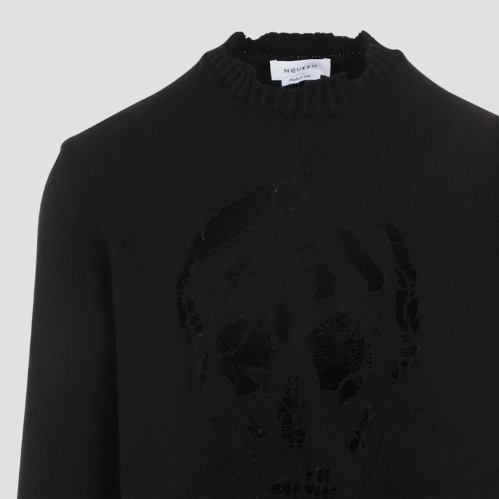 Alexander McQueen Crew Neck Pullover Black Pullover