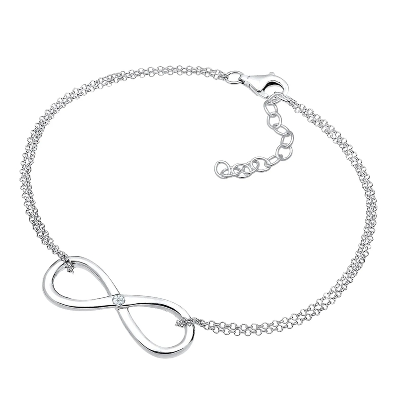 Elli Armband Armband Infinity Ewig Diamant (0.03 ct.) 925 Silbe silber(Image 2)