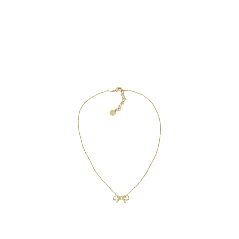 Salvatore Ferragamo Mittellange Halskette Gold-Toned Brass Necklace With Bow-Shaped Pendant Not Applicable