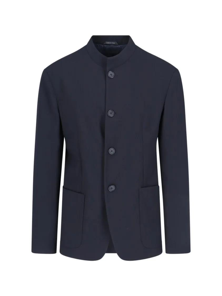 Thumbnail - Giorgio Armani - Single-Breasted Blazer – Navy - Größe 54 - blau