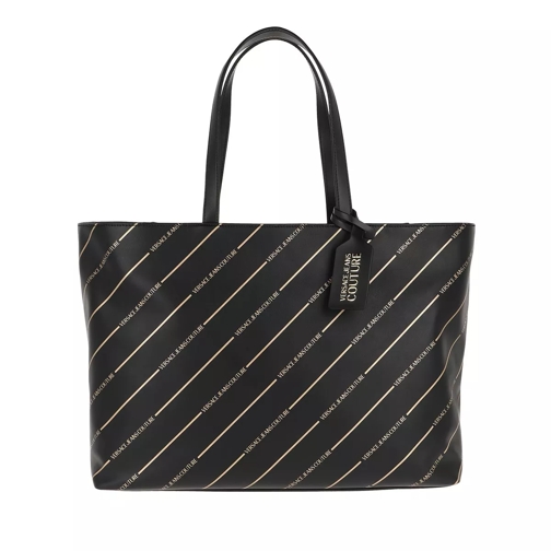 Versace Jeans Couture Logo With Stripes Bucket Bag Black Shoppingväska