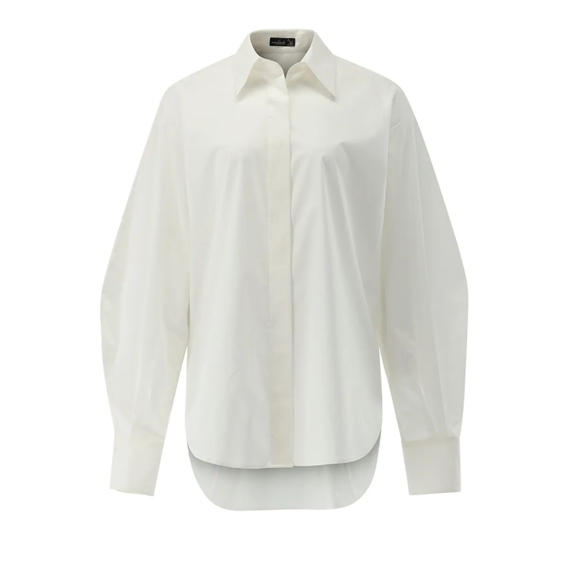 VAN LAACK Bluse Bluse Comfort Fit Uni weiss