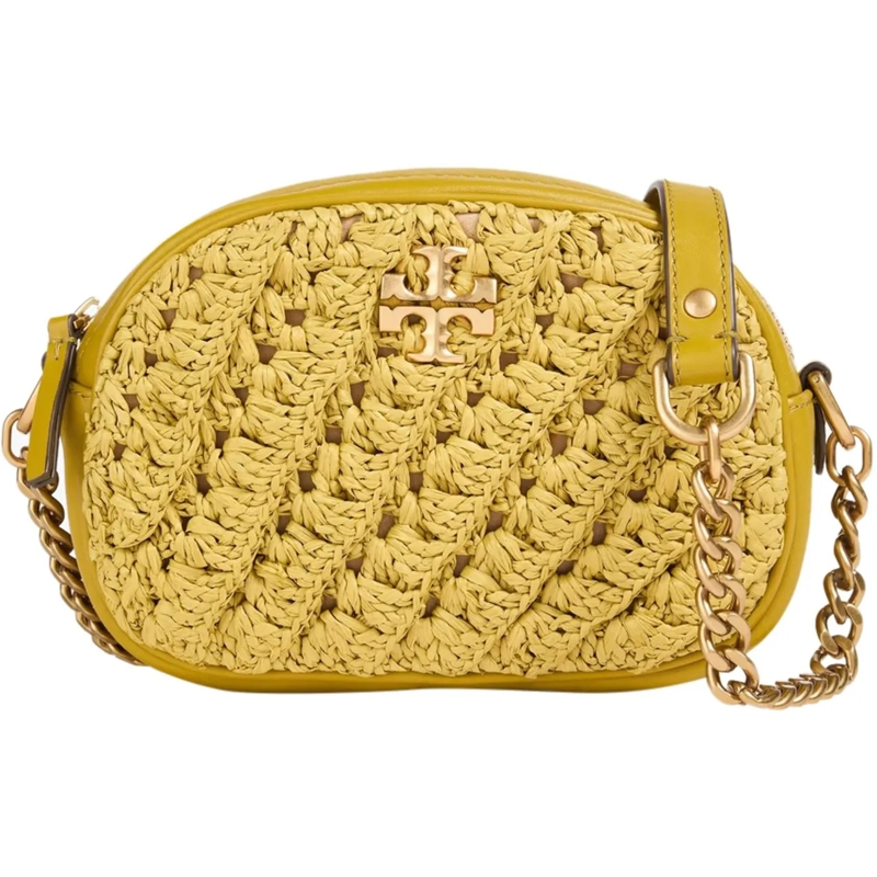 Tory Burch Tote Kira Crochet Logo Camera Bag grün