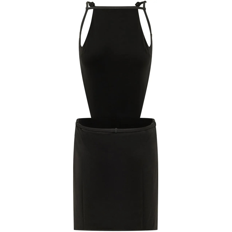 Courrèges Minikleid Abito Senza Maniche con Cut Out e Cintura schwarz(Image 2)
