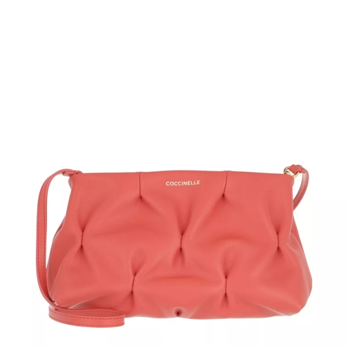 Coccinelle Ophelie Goodie Bowling Bag Coral Red Crossbody Bag