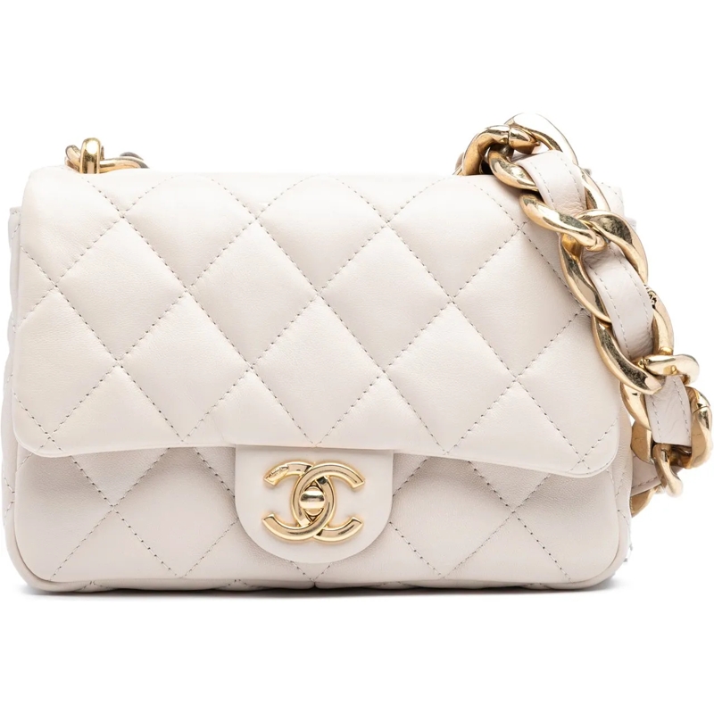 Chanel Schultertasche Small Quilted Lambskin Funky Town Flap braun