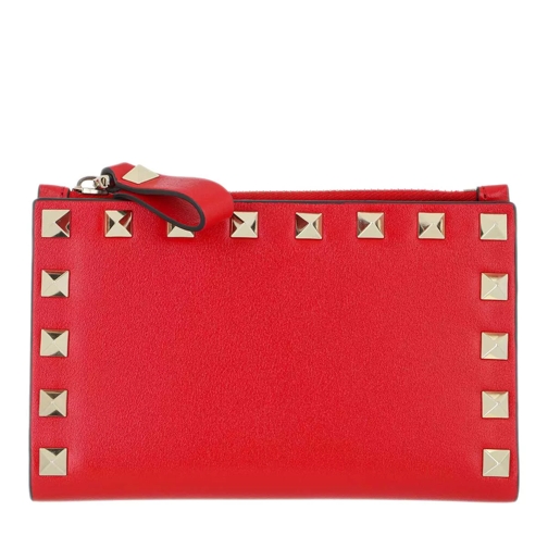 Valentino Garavani Rockstud Wallet Leather Red Bi-Fold Wallet