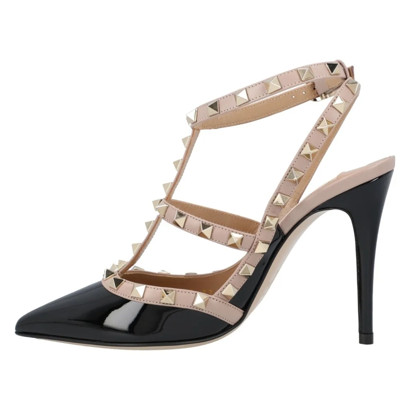 Valentino Garavani Pumps Black Calfskin Pumps With Gold-Tone Stud Embellish Black