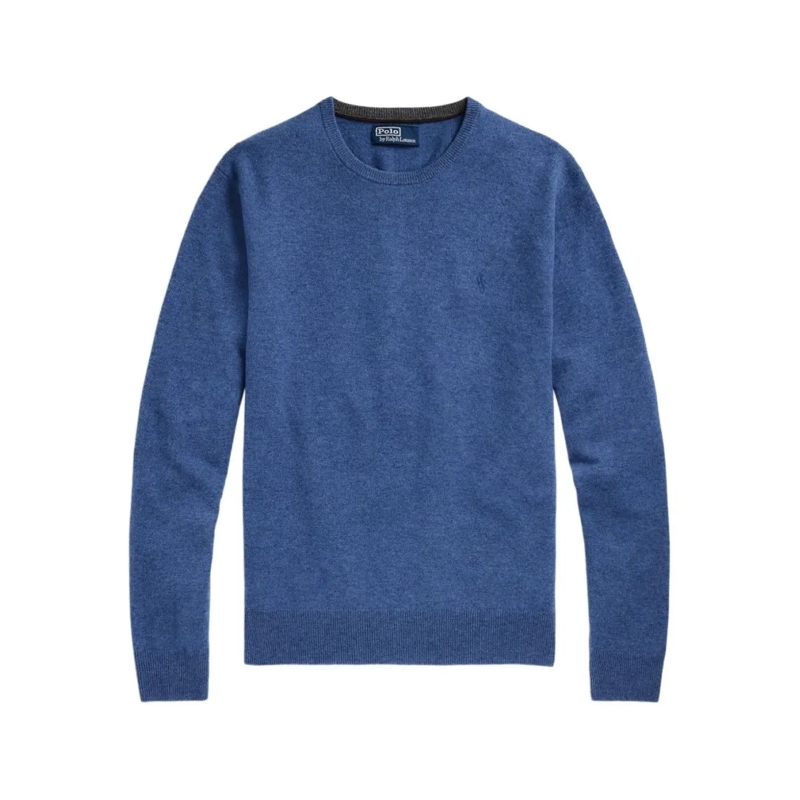 Polo Ralph Lauren Pullover Timeless Wool Sweater With Crew Neckline Blue