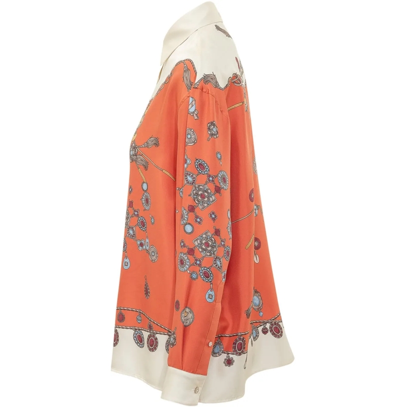 Versace Bluse Camicia con Stampa Gioiello orange(Image 3)