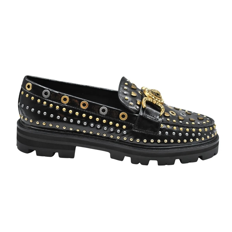 KURT GEIGER LONDON Balletschoenen Black Loafers With Gold Buckle Black