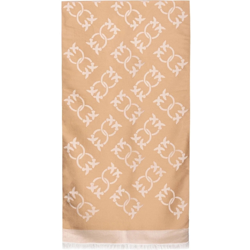 Pinko Écharpe en laine Scarfs Cammello Mocaccino braun