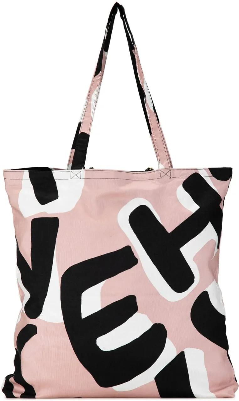 Chanel Hobo bags Nylon Graffiti Foldable Shopping Tote in Caviar Fl in zwart