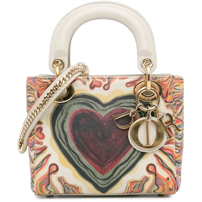 Christian Dior Schultertasche DiorAmour Mini Calfskin Lady Dior weiß