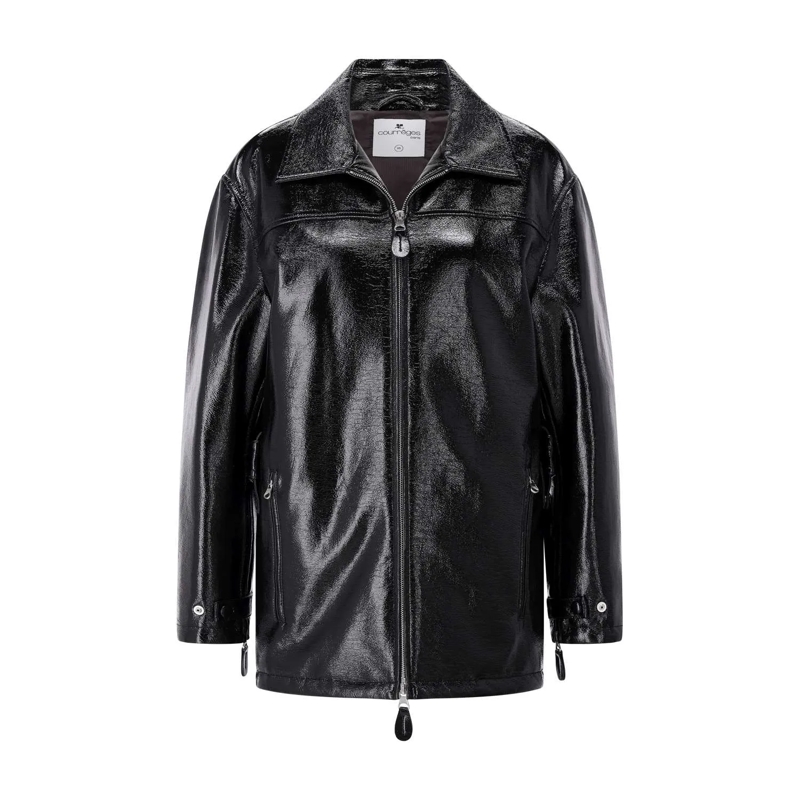 Courrèges Blazer Oversized Vinyl-Jacke Schwarz