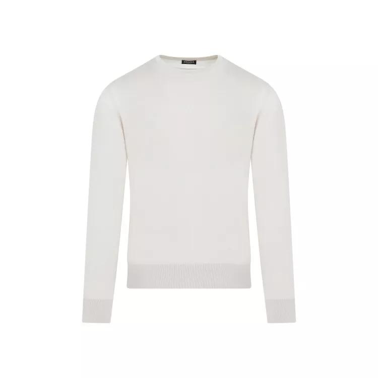 Zegna - Light Beige Cashmere Sweater - Größe 52 - white