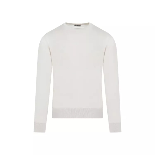 Zegna Light Beige Cashmere Sweater White 