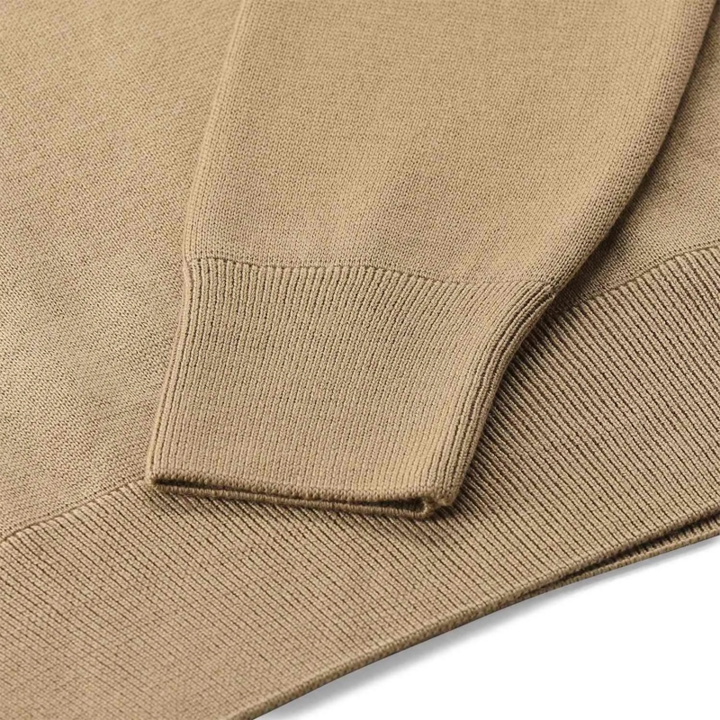 AMI Paris Strickjacke Rollkragenpullover mit Logo braun(Image 5)