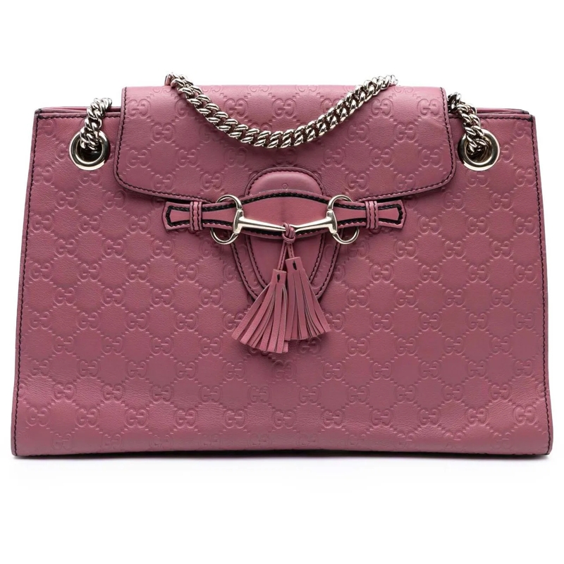 Gucci Sac à bandoulière Large Guccissima Emily Shoulder Bag rose