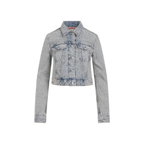 Acne Studios Jeans-Jacken Blue Beige Cotton Jacket Blue