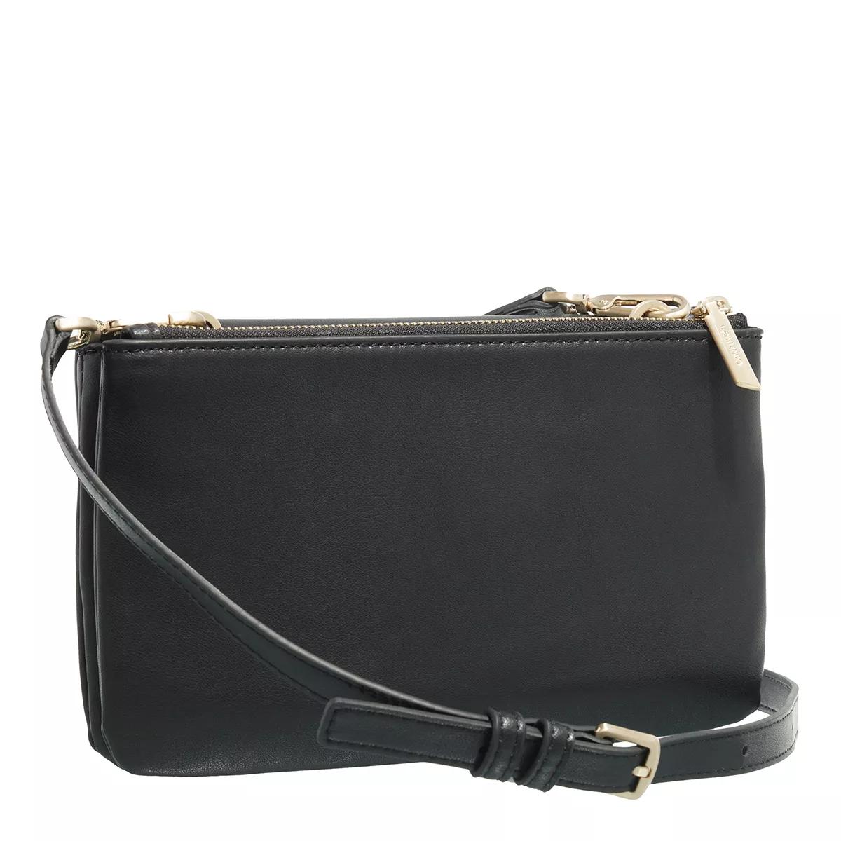 Calvin Klein Zwarte Polyester Schoudertas met Meerdere Compartimenten Black Dames