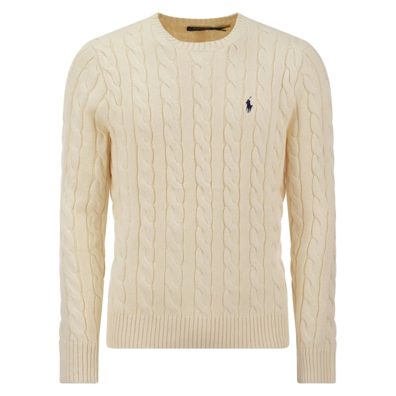 Polo Ralph Lauren Pullover Plaited Cotton Jersey Neutrals