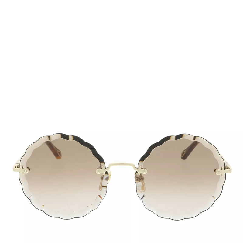 Chloé Sonnenbrille ROSIE rimless rounded metal sunglasses GOLD-GOLD-BROWN(Image 3)