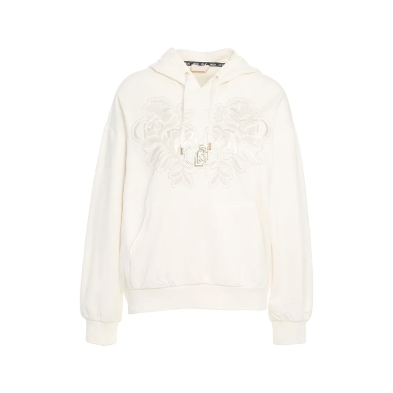 LIU JO  Creamy White Oversized Sweatshirt Neutrals
