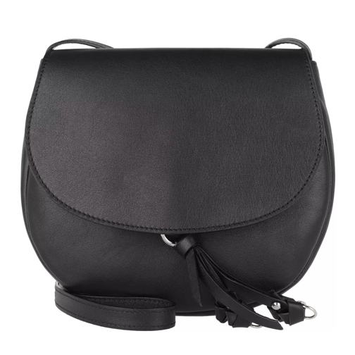 Abro Lotus Leather Handbag Black/Nickel Cross body-väskor