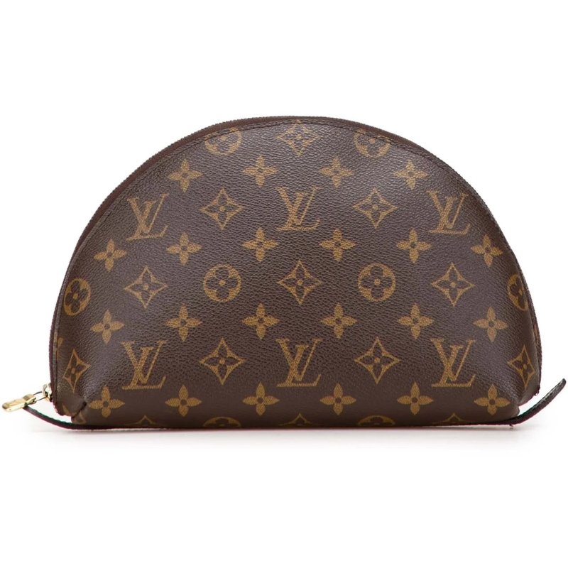 Louis Vuitton Necessaire Monogram Trousse Demi Ronde Cosmetic Pouch braun